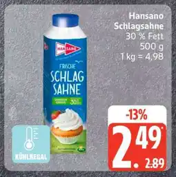 Edeka Hansano Schlagsahne Angebot