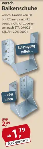 Sonderpreis Baumarkt versch. Balkenschuhe Angebot