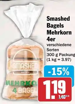 HIT Smashed Bagels Mehrkorn 4er Angebot