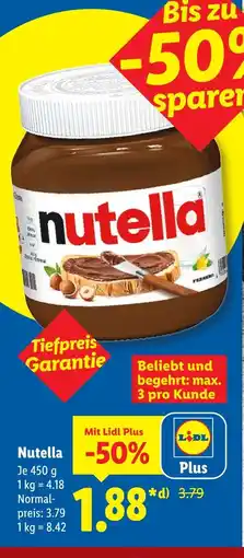 Lidl Nutella nutella Angebot