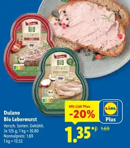 Lidl Dulano bio leberwurst grob Angebot
