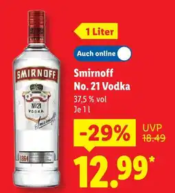 Lidl Smirnoff no. 21 vodka Angebot