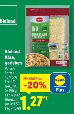 Lidl Milbona bio emmentaler gerieben Angebot