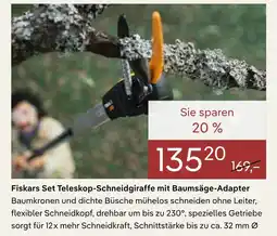 Pflanzen Kölle Fiskars set teleskop-schneidgiraffe mit baumsäge-adapter Angebot