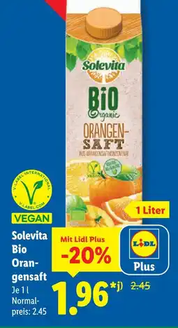 Lidl Solevita bio orangensaft Angebot