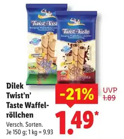 Lidl Dilek twist’n’ taste waffelröllchen peanut & hazelnut Angebot