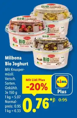 Lidl Milbona bio joghurt erdbeer mit knuspermüsli Angebot
