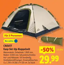 Lidl Crivit easy-set-up-kuppelzelt Angebot