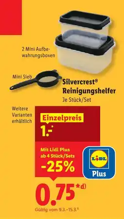 Lidl Silvercrest reinigungshelfer mini aufbewahrungsboxen Angebot