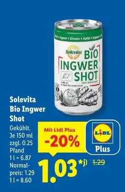 Lidl Solevita bio ingwer shot Angebot