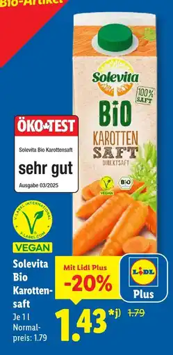 Lidl Solevita bio karottensaft Angebot