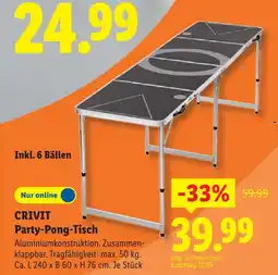 Lidl Crivit party-pong-tisch Angebot