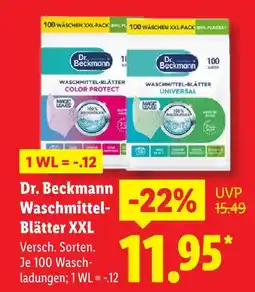 Lidl Dr. beckmann waschmittel-blätter xxl color protect Angebot