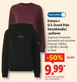 Lidl Esmara x u.s. grand polo sweathoodie/-pullover Angebot