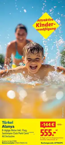 Lidl Spica travel ag türkei alanya 8-tägige reise Angebot