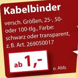 Sonderpreis Baumarkt Kabelbinder Angebot