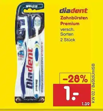 Netto Marken-Discount Diadent Zahnbürsten Premium Angebot