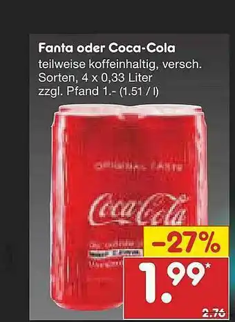 Netto Marken-Discount Fanta Oder Coca-cola Angebot