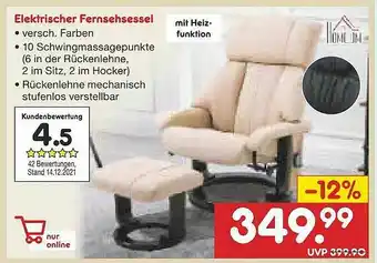 Netto Marken-Discount Elektrischer Fernsehsessel Angebot