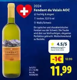 Lidl Fendant du Valais AOC Angebot