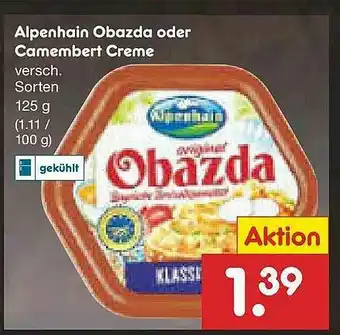 Netto Marken-Discount Alpenhain Obazda Oder Camembert Creme Angebot