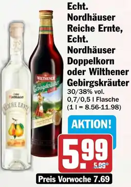 HIT Echt. Nordhäuser Reiche Ernte, Echt. Nordhäuser Doppelkorn oder Wilthener Gebirgskräuter Angebot