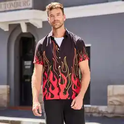 NKD Herren-Kurzarmhemd mit Flammendruck Angebot