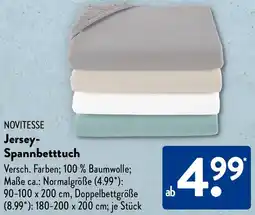 Aldi Süd NOVITESSE Jersey Spannbetttuch Angebot
