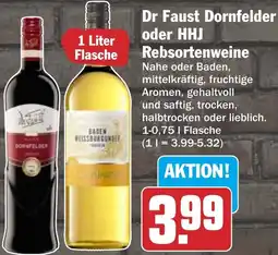 HIT Dr Faust Dornfelder oder HHJ Rebsortenweine Angebot