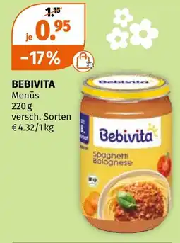Müller Bebivita menüs Angebot