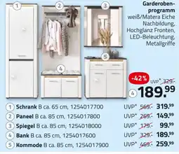 ROLLER Garderobenprogramm Bank Angebot