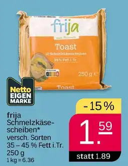 NETTO Frija schmelzkäsescheiben Angebot