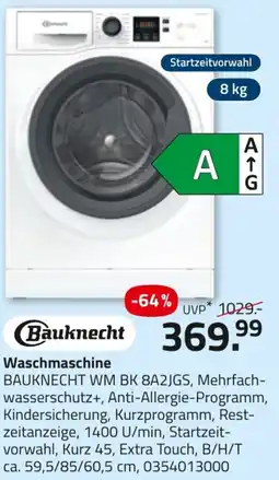 ROLLER Bauknecht Waschmaschine WM BK 8A2JGS Angebot