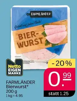 NETTO Farmländer bierwurst Angebot