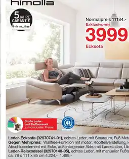 Möbelzentrum Pforzheim Himolla leder-ecksofa Angebot