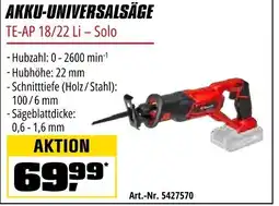 OBI Einhell AKKU-UNIVERSALSÄGE TE-AP 18/22 Li - Solo Angebot