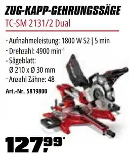 OBI Einhell ZUG-KAPP-GEHRUNGSSÄGE TC-SM 2131/2 Dual Angebot