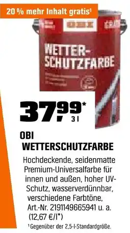 OBI OBI WETTERSCHUTZFARBE Angebot
