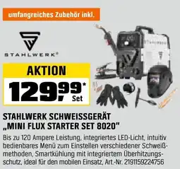 OBI STAHLWERK SCHWEISSGERÄT ,,MINI FLUX STARTER SET 8020" Angebot