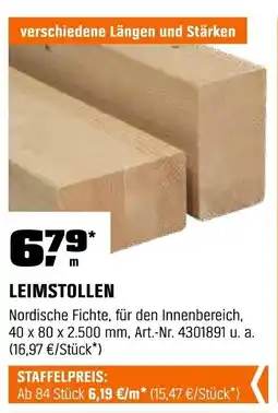 OBI LEIMSTOLLEN Angebot