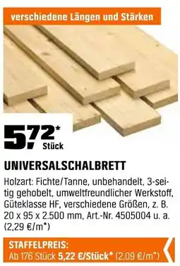 OBI UNIVERSALSCHALBRETT Angebot