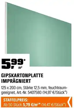 OBI GIPSKARTONPLATTE IMPRÄGNIERT Angebot