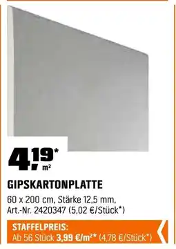 OBI GIPSKARTONPLATTE Angebot
