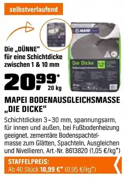 OBI MAPEI BODENAUSGLEICHSMASSE ,,DIE DICKE" Angebot
