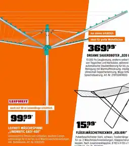 OBI LEIFHEIT WÄSCHESPINNE ,,LINOMATIC EASY 400" Angebot