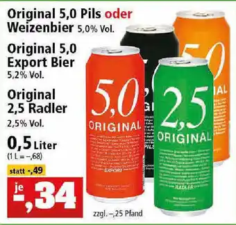 Thomas Philipps Original 5,0 Pils oder Weizenbier Angebot