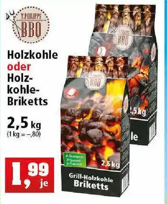 Thomas Philipps Holzkohle oder Holzkohle Briketts 2,5kg Angebot