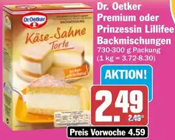 HIT Dr. Oetker Premium oder Prinzessin Lillifee Backmischungen Angebot