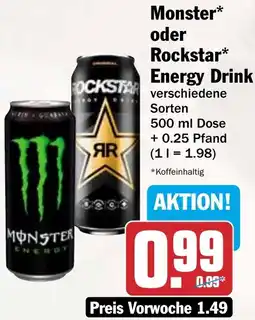 HIT Monster oder Rockstar Energy Drink Angebot