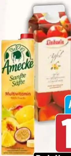 HIT Amecke Sanfte Säfte, Säfte Plus oder Lindavia Säfte Apfel, Birne Angebot